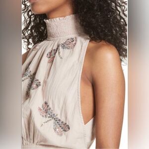 Free People “The garden embroidered crop top” Large. NWT